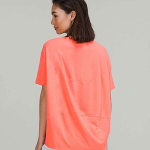 Lululemon Back in Action Short Sleeve Shirt Raspberry Cream NWT